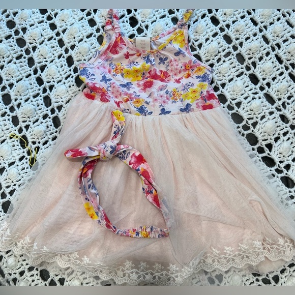 Rachel Ashwell Floral Butterfly Girls 4T Dress Tulle Skirt With Headband - Picture 1 of 11